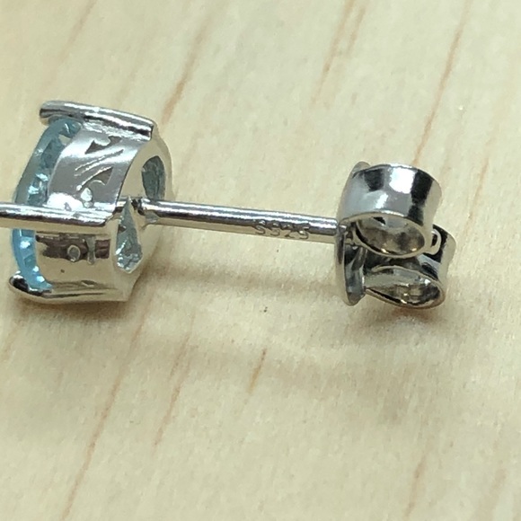 Blue Topaz Stud Earrings - Picture 8 of 8